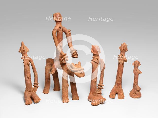 Equestrian and Four Figures, Mali, Probably late 12th/15th century. Creator: Unknown.