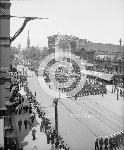 Massed formation, state encampment, Michigan K.T. [Knights Templar], between 1900 and 1910. Creator: Unknown.
