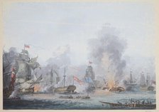 The Battle of Copenhagen on 2 April 1801, 1801. Creator: Boberg, Gustaf (active End of 18th-Early 19th cen.).