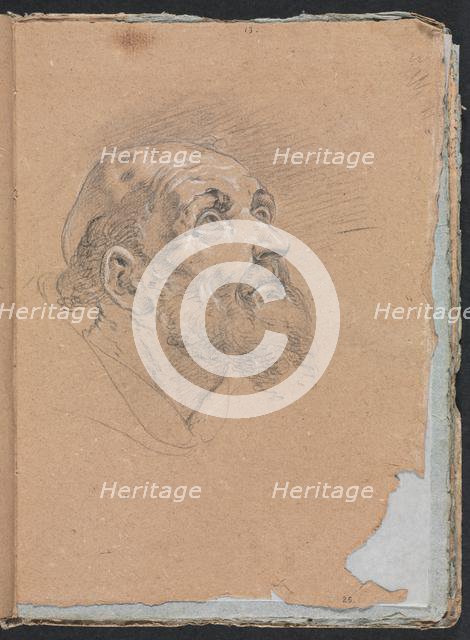 Verona Sketchbook: Monk (page 25), 1760. Creator: Francesco Lorenzi (Italian, 1723-1787).