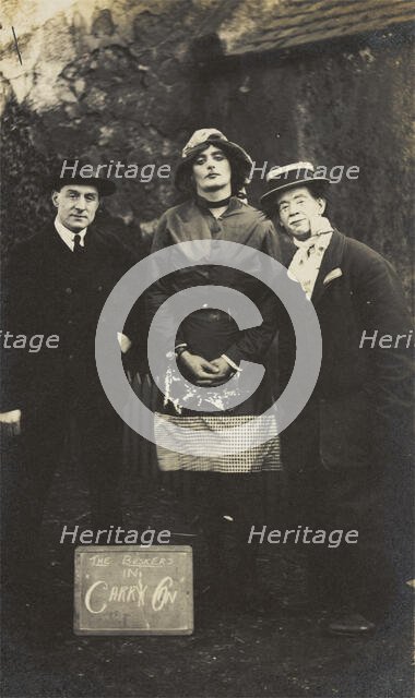 Amateur actors performing "Carry On", (between 1910 and 1919?). Creator: Unknown.