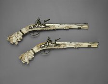 Pair of Flintlock Pistols, Maastricht, 1660/70. Creator: Unknown.