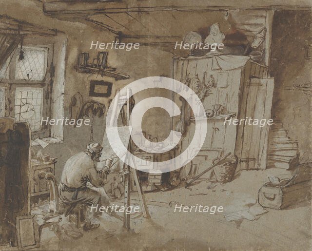 A Painter at Work in his Studio, 1663-77. Creator: Thomas Wijck.