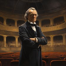 AI IMAGE - Portrait of Richard Wagner standing in a concert hall, late 19th century, (2023). Creator: Heritage Images.