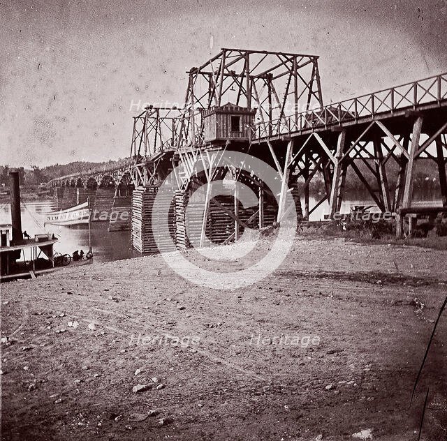 Bridge Across Tennessee River at Chattanooga, ca. 1864. Creator: George N. Barnard.