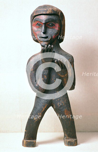 Kwakiutl tribe Native American grave marker. Artist: Unknown