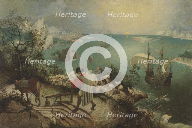 Landscape with the Fall of Icarus, c. 1560. Artist: Bruegel (Brueghel), Pieter, the Elder (ca 1525-1569)