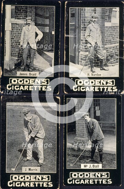 Photograph cards of golfers from Ogden's General Interest Series F, 1903. Artist: Unknown