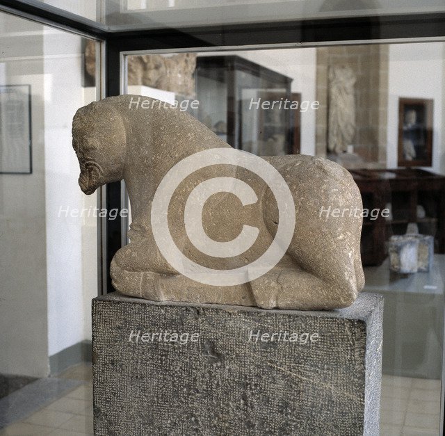 Iberian bull in sandstone, from the Cabesolet property.
