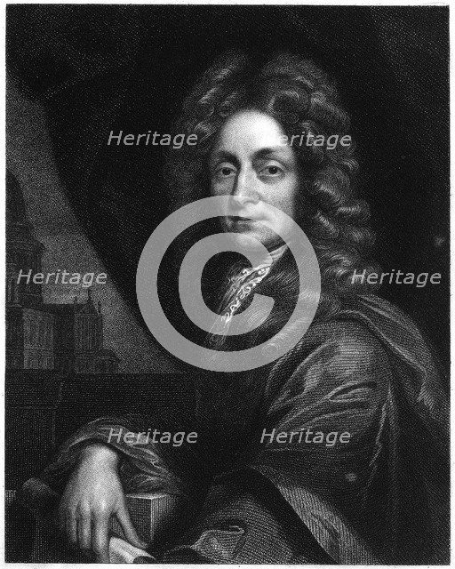 Christopher Wren, English architect, mathematician and physicist, 1833. Artist: Unknown