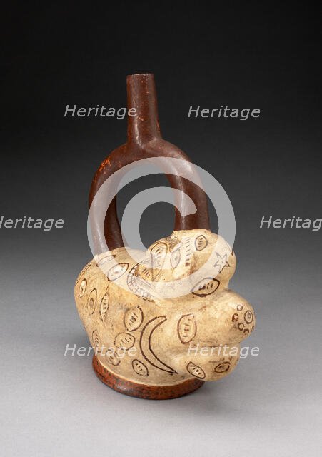 Handle Spout Vessel in the Form of a Potato with Painted Motifs, Probably Eyes, 100 B.C./A.D. 500. Creator: Unknown.