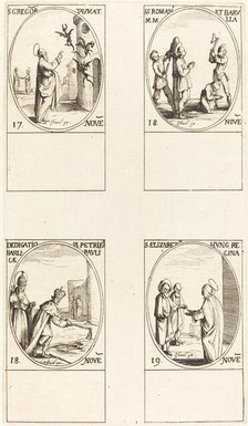 St. Gregory; Sts. Romanus & Barulla; Dedication of the Basilicas of SS. Peter & Paul. Creator: Jacques Callot.