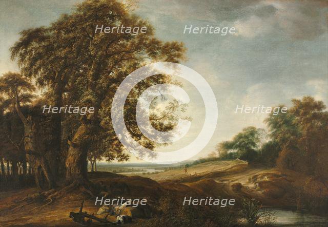 Sleeping Peasants near Fields (Parable of the Weeds), 1650-1653. Creator: Simon de Vlieger (Dutch, 1601-1653).