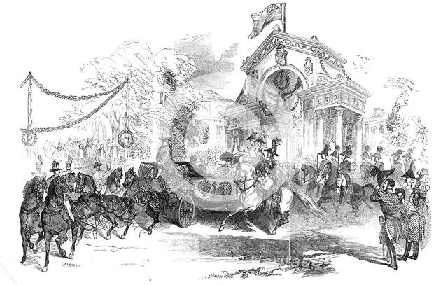 Her Majesty entering Gotha, 1845. Creator: Ebenezer Landells.