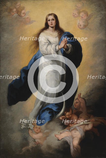 The Immaculate Conception of Escorial, copy after Murillo, 1863. Creator: Adolf von Becker.