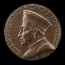 Cosimo de' Medici, 1389-1464, Pater Patriae [obverse], c. 1465/1469. Creator: Unknown.