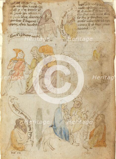 The Flight into Egypt [recto], early 15th century. Creator: Unknown.
