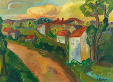Chemin dans un village (Village Path). Creator: Epstein, Henri (1891-1944).