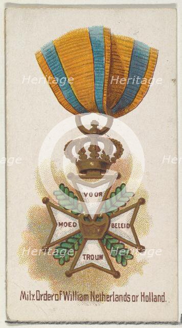 Military Order of William Netherlands of Holland, from the World's Decorations series (N30..., 1890. Creator: Allen & Ginter.