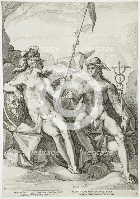 The Alliance of Minerva and Mercury, 1588. Creator: Jacob Matham.