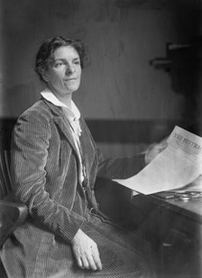 Mrs. Rheta C. Dorr, Suffragist, with First Edition of 'The Suffragist', 1913. Creator: Harris & Ewing.