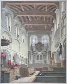 Interior view of the Church of St Bartholomew-the-Great, Smithfield, City of London, 1821.           Artist: Thomas Hosmer Shepherd