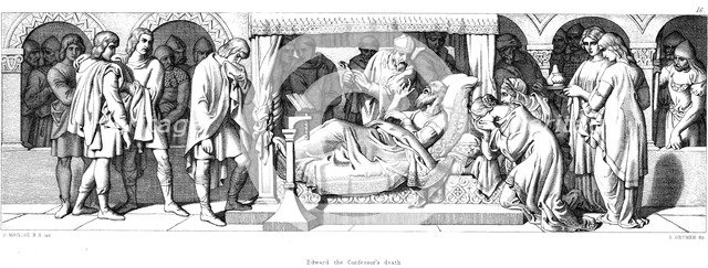 Death of Edward the Confessor, 1042 (1866). Artist: Daniel Maclise