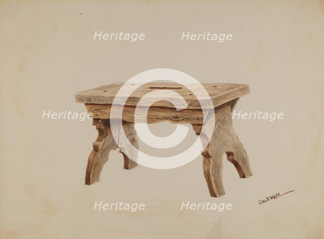 Footstool, c. 1937. Creator: Charles Moss.