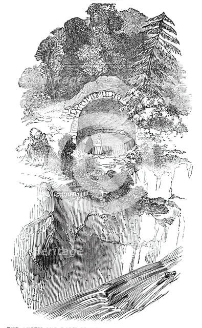 The Queen and Lady Glenlyon visiting the Falls of the Fender, 1844. Creator: Ebenezer Landells.