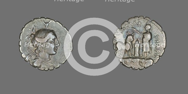 Denarius Serratus (Coin) Depicting the Goddess Diana, about 81 BCE. Creator: Unknown.