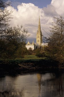 Salisbury Cathedral from the south west, Salisbury, Wiltshire, 1999. Artist: Unknown