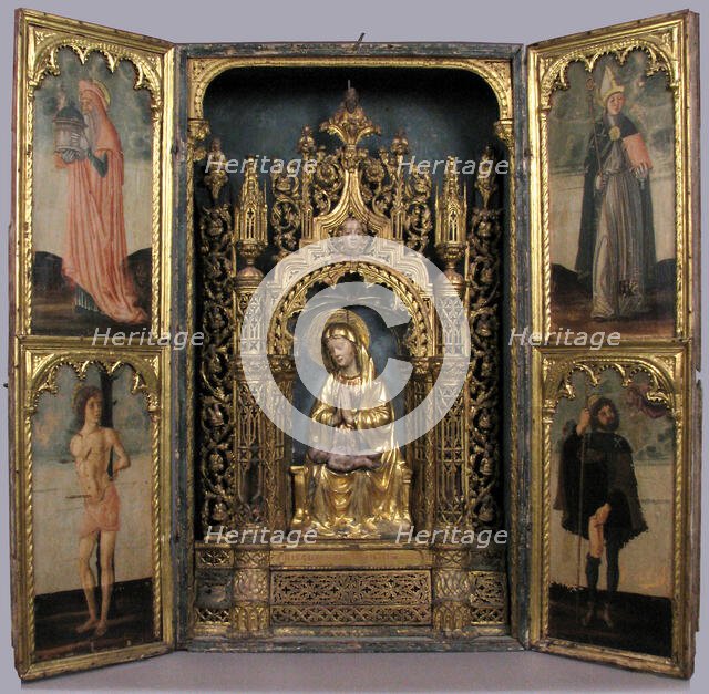 Altar Shrine with Four Saints, Italian, ca. 1450-75. Creator: Unknown.
