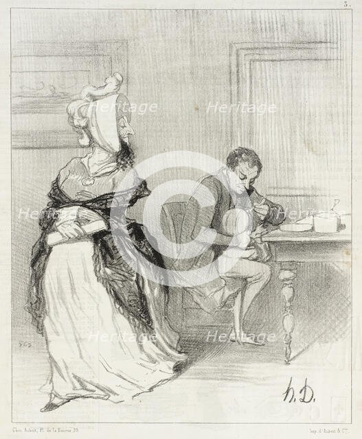 Adieu, mon cher, je vais chez mes éditeurs!..., 1844. Creator: Honore Daumier.