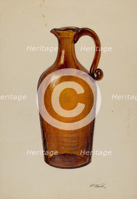 Glass Jug, c. 1940. Creator: Paul Ward.