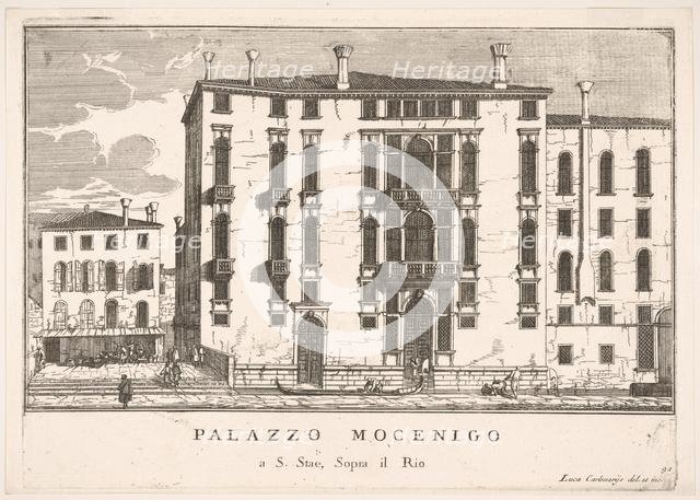 Plate 91: View of the Mocenigo Palace in Campo San Stae, Venice, 1703, from "The buildings..., 1703. Creator: Luca Carlevarijs.