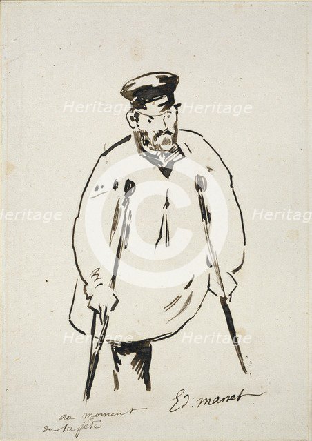 Man on Crutches, c1850-1880. Artist: Edouard Manet.