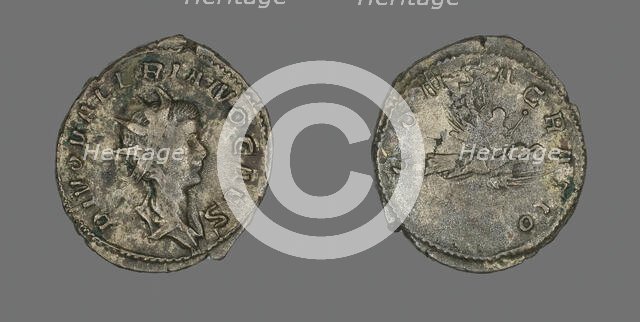 Antoninianus (Coin) Portraying Emperor Valerian II, 259. Creator: Unknown.