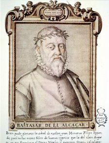 Baltasar de Alcázar (1530-1606). Spanish poet. Portrait in the 'Libro de descripción de verdadero…
