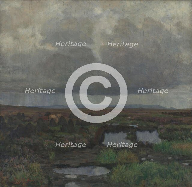 Peat Bog on Jaeren, 1900. Creator: Kitty Lange Kielland.