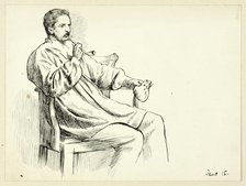 Seated Man Smoking Pipe, n.d. Creator: Henry Stacy Marks.