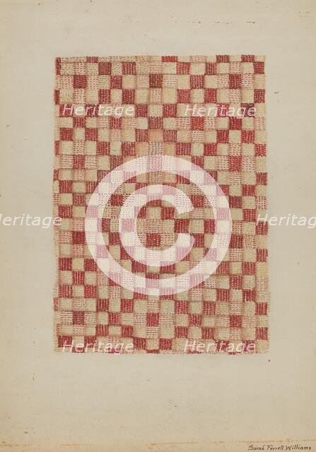 Woven Coverlet, 1935/1942. Creator: Sarah F. Williams.