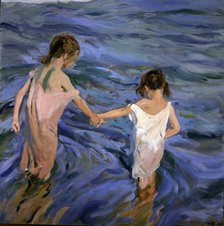  'Kids at Sea', Oil, 1909 Joaquin Sorolla.