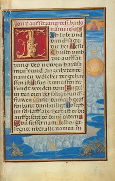 Border with the Adoration of the Name of Jesus, about 1525-1530. Creator: Simon Bening.