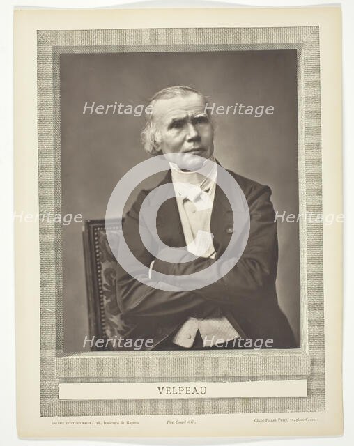 Alfred-Armand-Louise-Marie Velpeau (French surgeon and anatomist, 1795-1867), c. 1867. Creator: Pierre Petit.