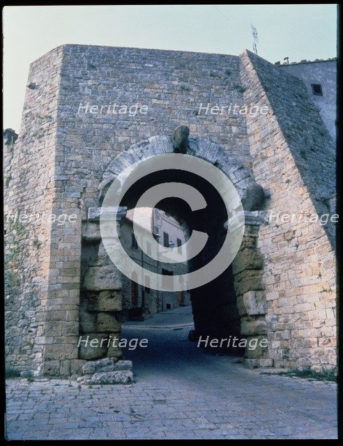 Etruscan Gate, entrance to the city in Volterra.