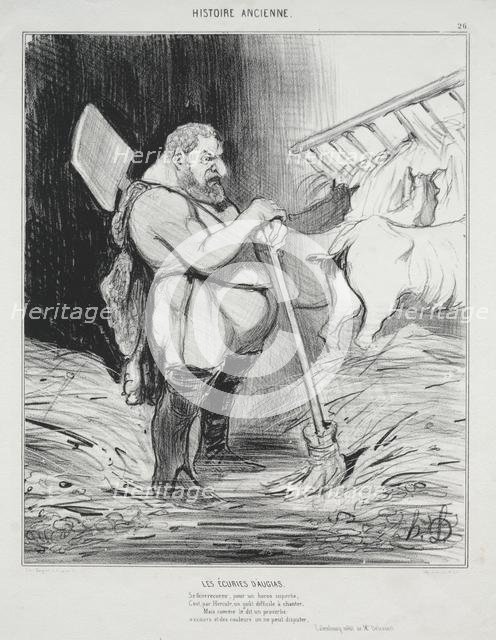 Ancient History, plate 26: The Stable of Augeas, 25 September 1842. Creator: Honoré Daumier (French, 1808-1879); Aubert.
