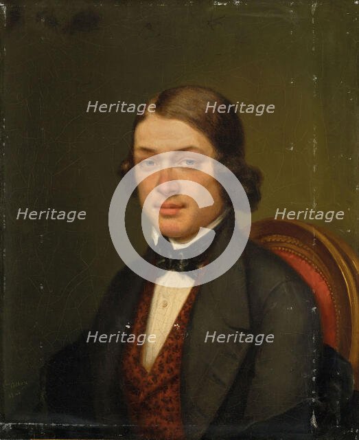 Portrait of the Composer Robert Schumann (1810-1856), 1842. Creator: Collière, Lucienne (1785-1847).