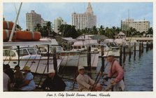 Pier 5, City Yacht Basin, Miami, Florida, USA, 1954. Artist: Unknown