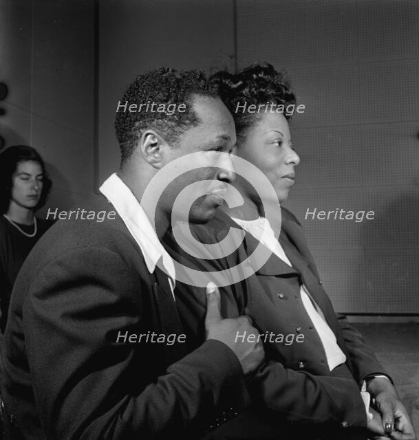 Portrait of Josh White and Mary Lou Williams, WMCA, New York, N.Y., ca. Oct. 1947. Creator: William Paul Gottlieb.