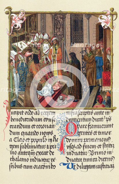 Coronation of King Alexander I of Poland by the Archbishop of Gniezno, Krakow, 1501. Artist: Unknown